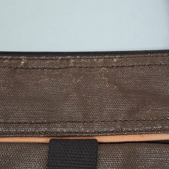 FOSSIL Brown Floral Quilted Leather Trim Crossbody Shoulder Bag Key-per Y2K - Picture 6 of 14